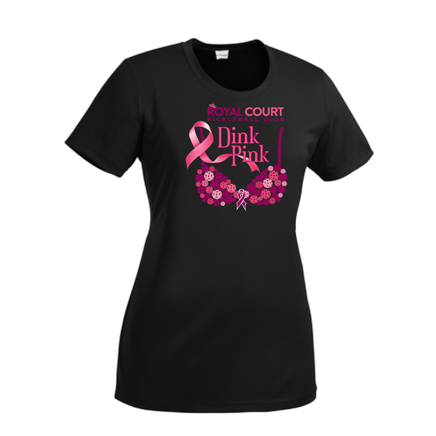 Royal Court Dink Pink | Women’s Short Sleeve Crewneck Pickleball Shirts | 100% Polyester