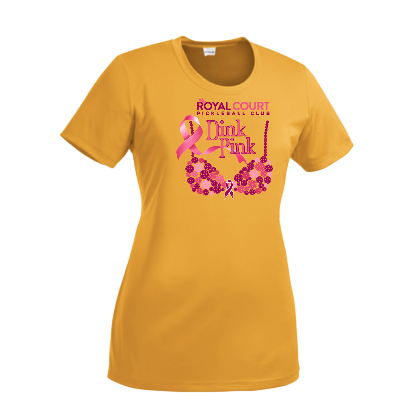 Royal Court Dink Pink | Women’s Short Sleeve Crewneck Pickleball Shirts | 100% Polyester