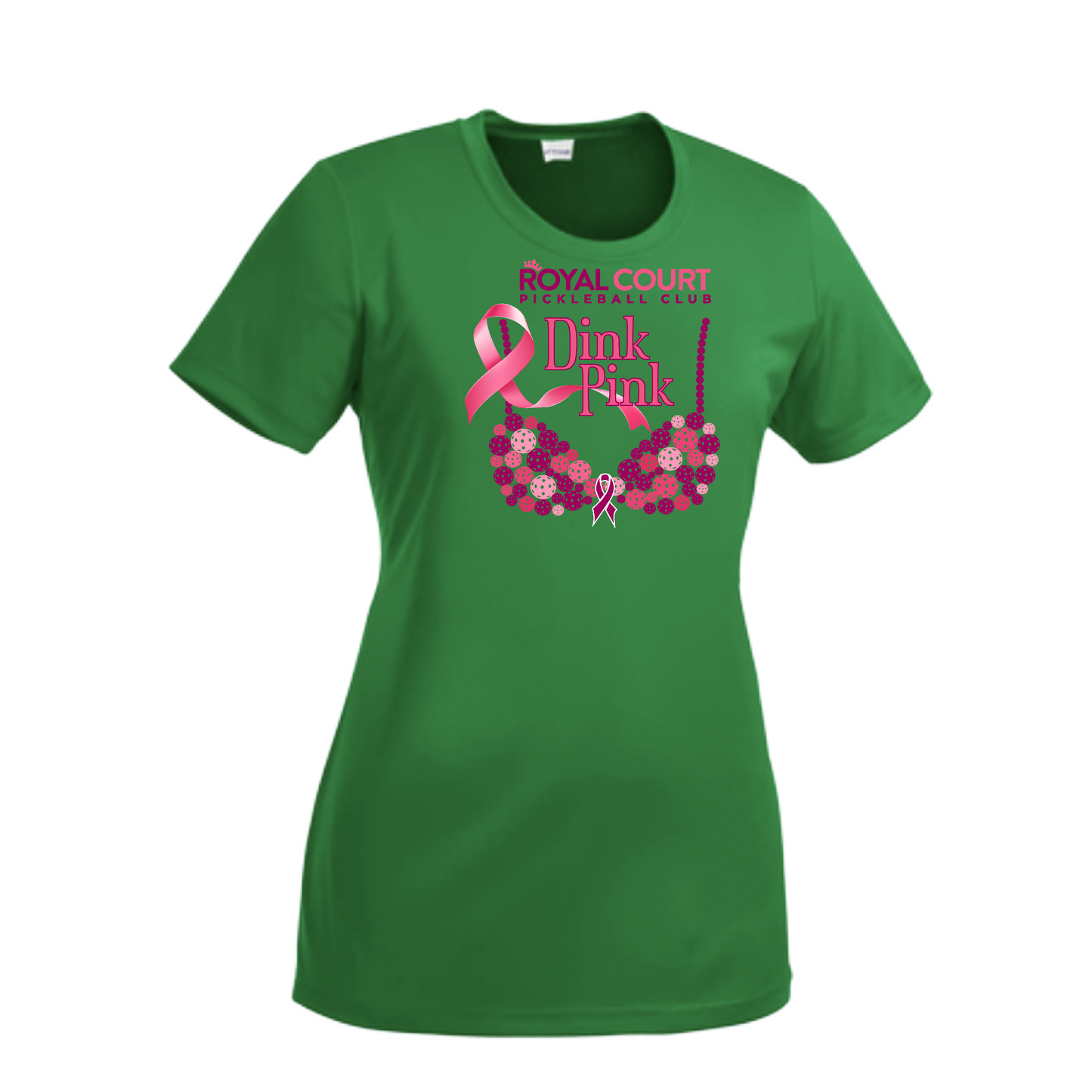 Royal Court Dink Pink | Women’s Short Sleeve Crewneck Pickleball Shirts | 100% Polyester