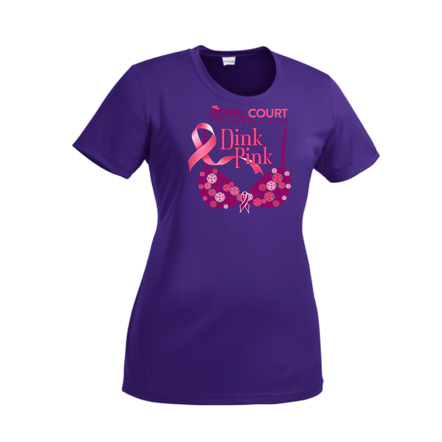 Royal Court Dink Pink | Women’s Short Sleeve Crewneck Pickleball Shirts | 100% Polyester