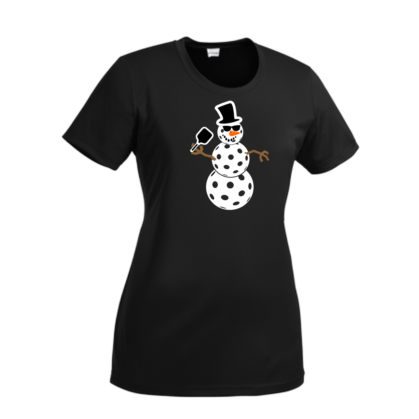 Snowman | Women’s Short Sleeve Crewneck Pickleball Shirts | 100% Polyester