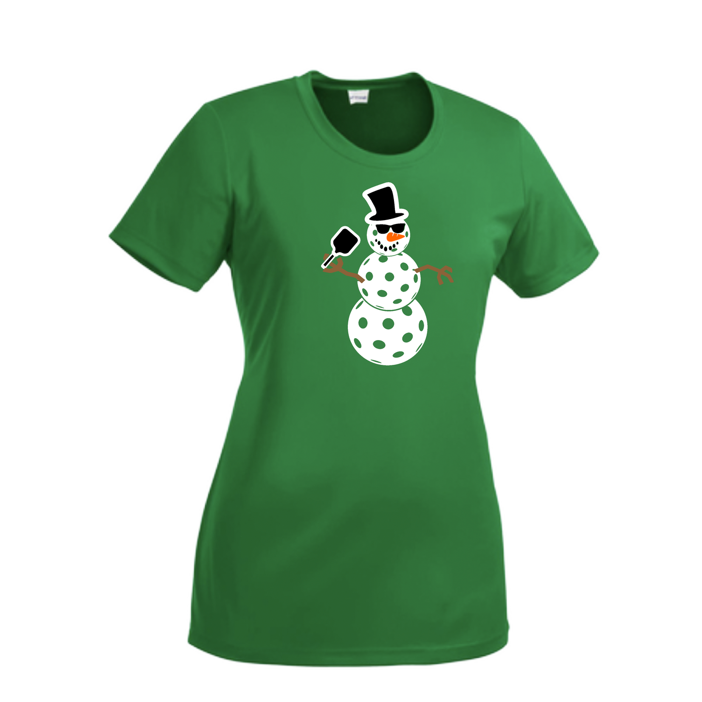 Snowman | Women’s Short Sleeve Crewneck Pickleball Shirts | 100% Polyester