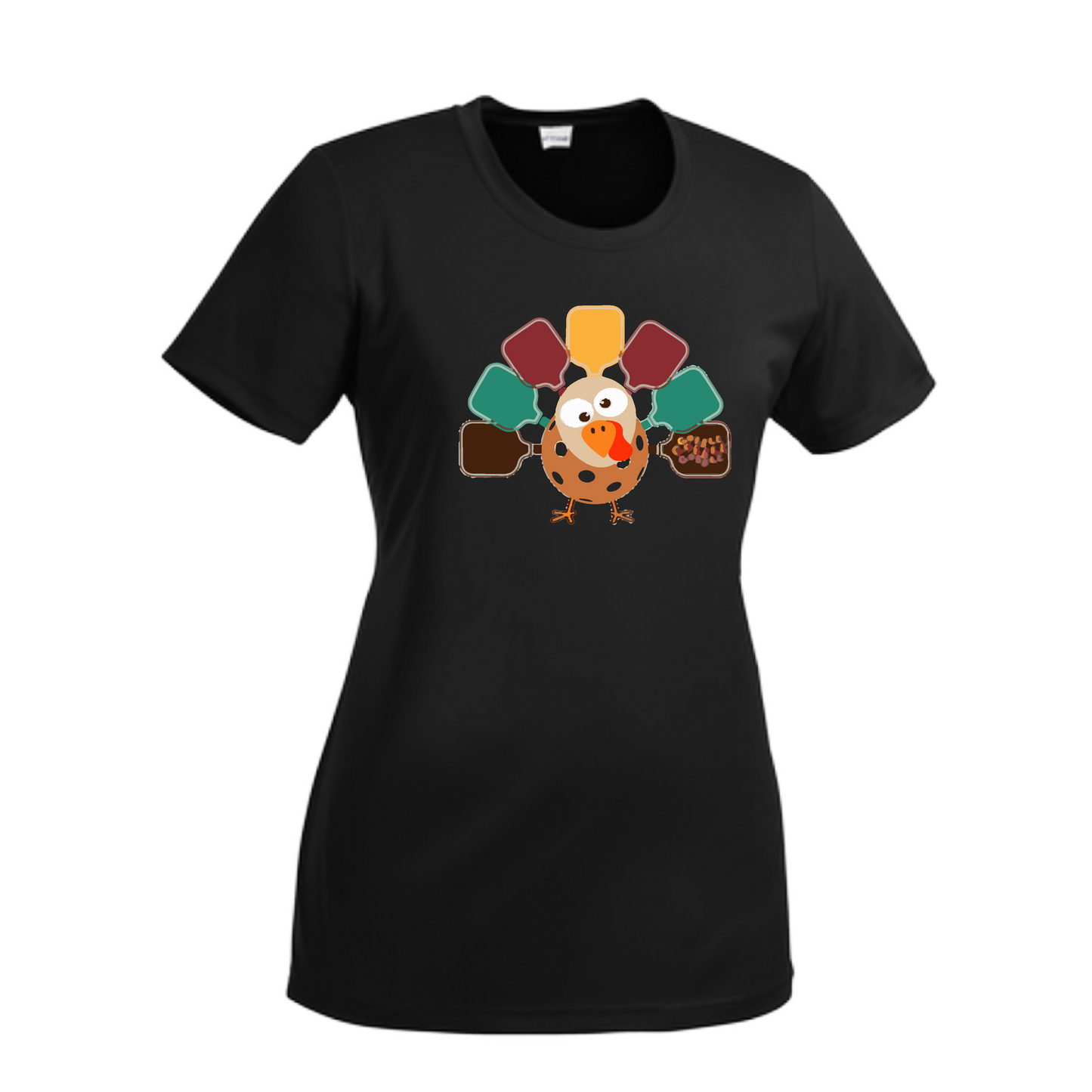 Turkey Pickleball | Women’s Short Sleeve Crewneck Pickleball Shirts | 100% Polyester