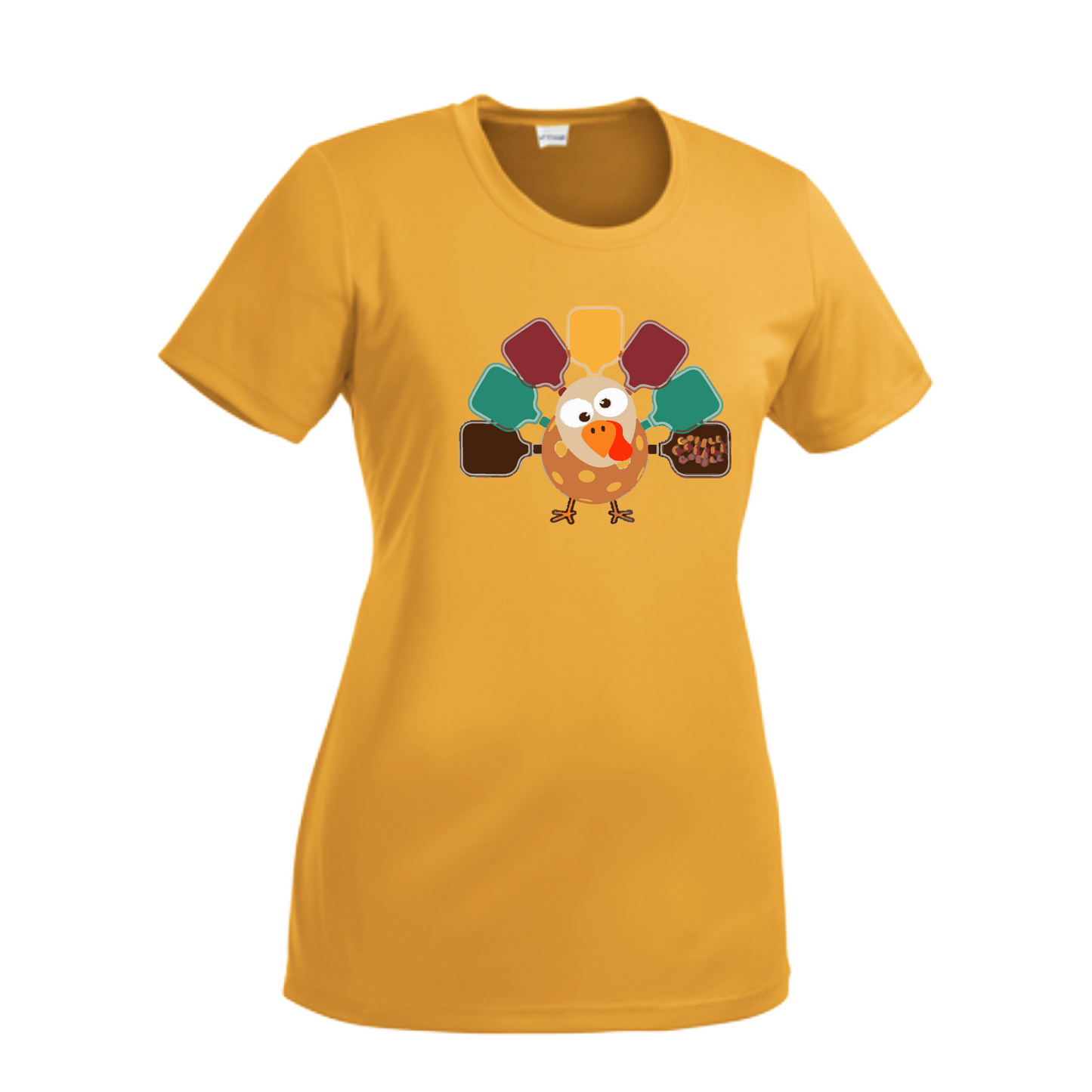 Turkey Pickleball | Women’s Short Sleeve Crewneck Pickleball Shirts | 100% Polyester