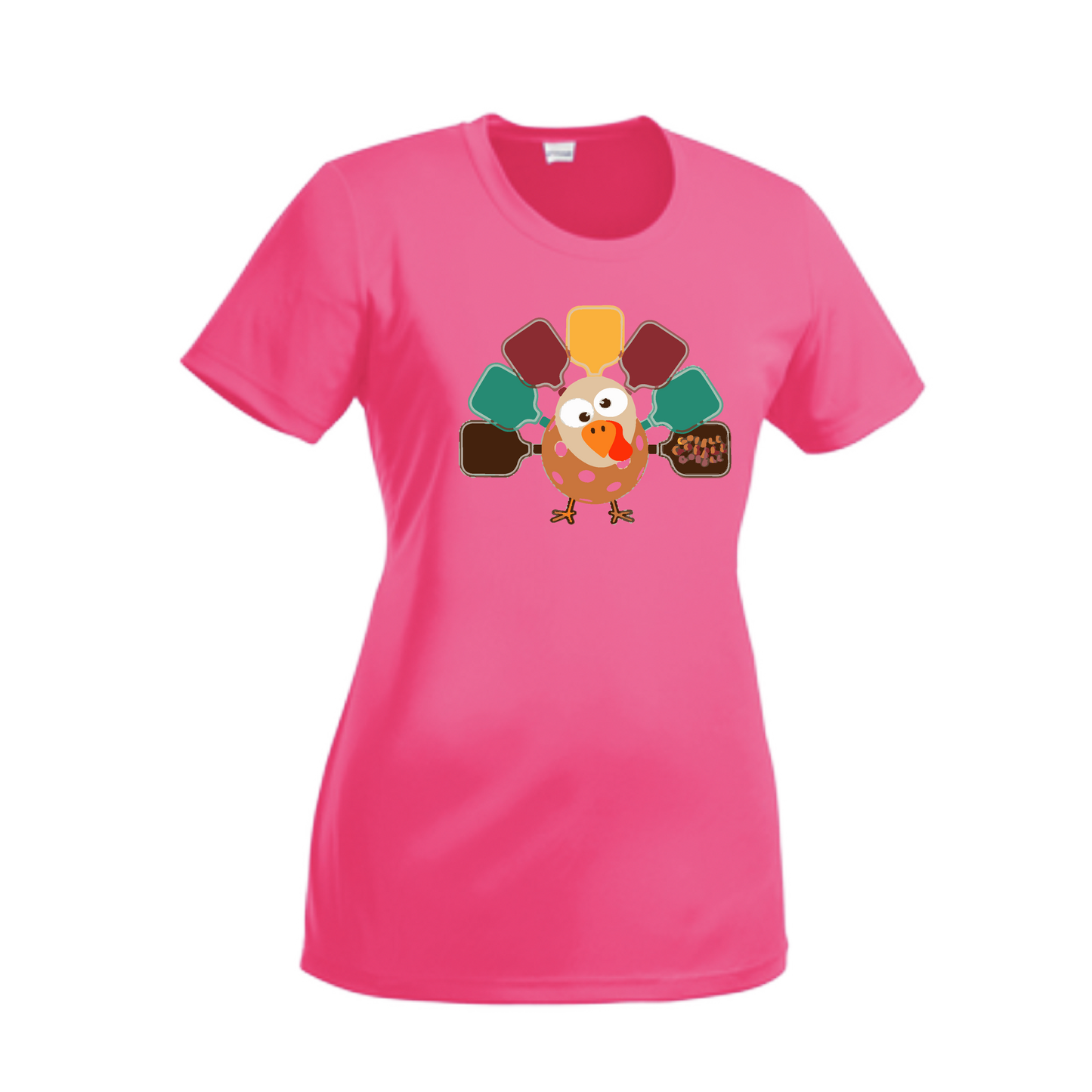 Turkey Pickleball | Women’s Short Sleeve Crewneck Pickleball Shirts | 100% Polyester