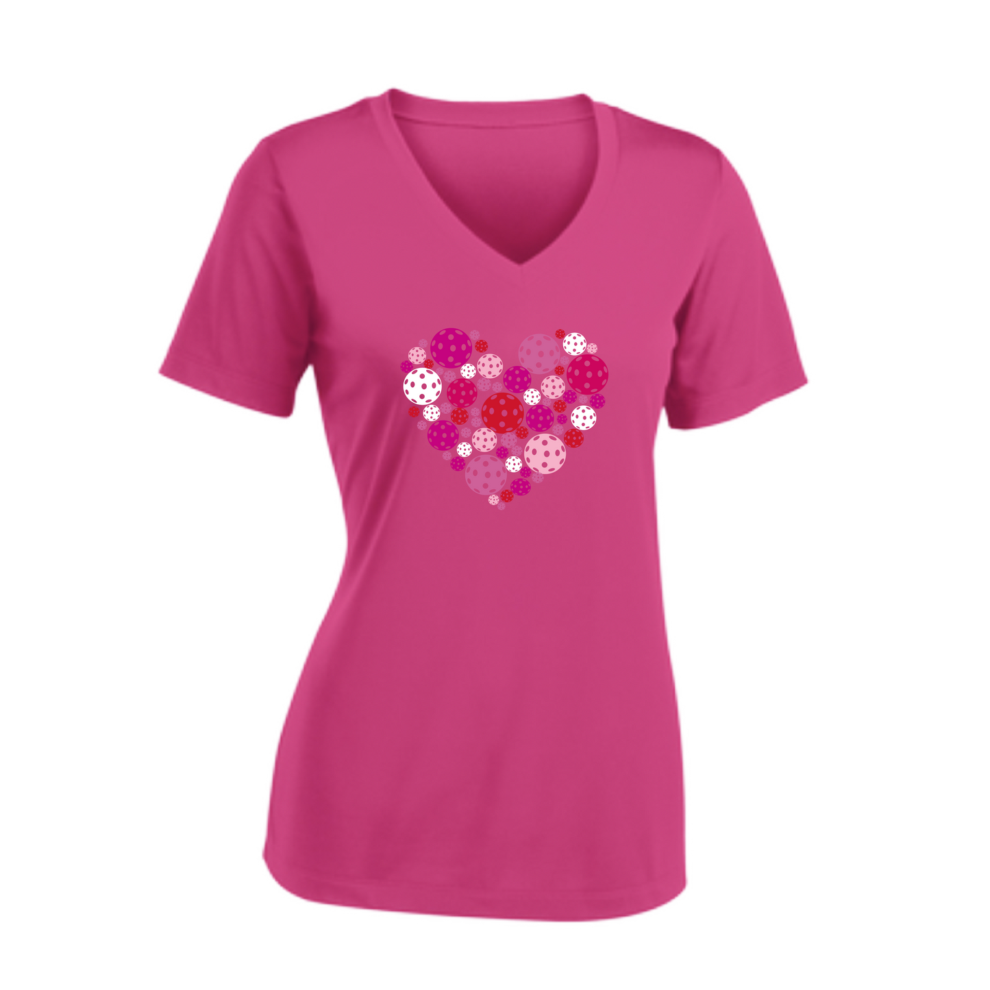 This women's pickleball shirt offers a combination of superior softness and style. The ultra-comfortable material wicks away moisture, features a tri-blend softness, and is equipped with PosiCharge technology that retains color. It's highly breathable and lightweight.