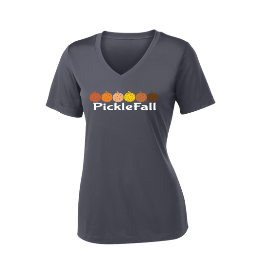 Picklefall | Women's Short Sleeve V-Neck Pickleball Shirts | 100% Polyester