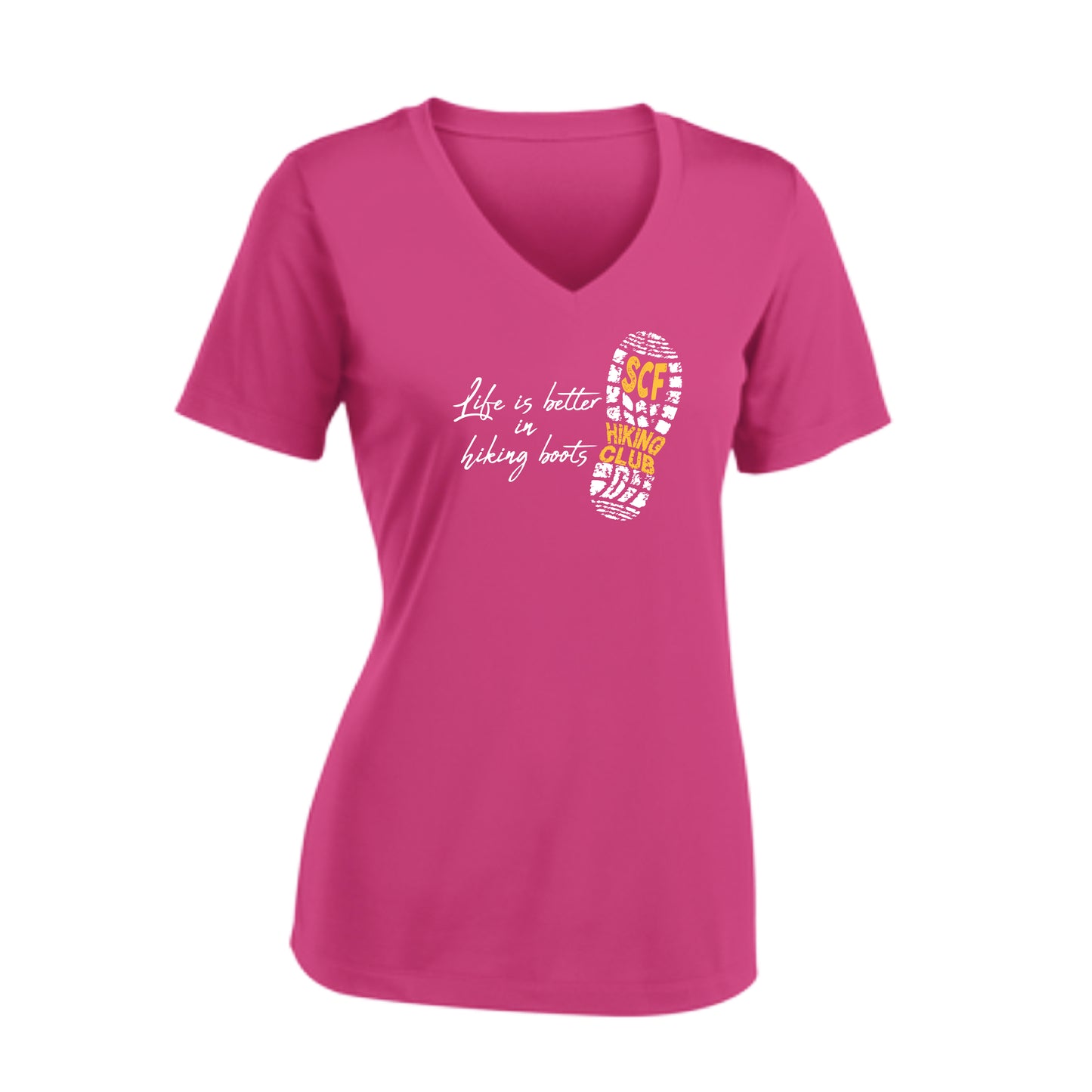 Sun City Festival Hiking Club | Women’s Short Sleeve V-Neck Shirt | 100% Polyester