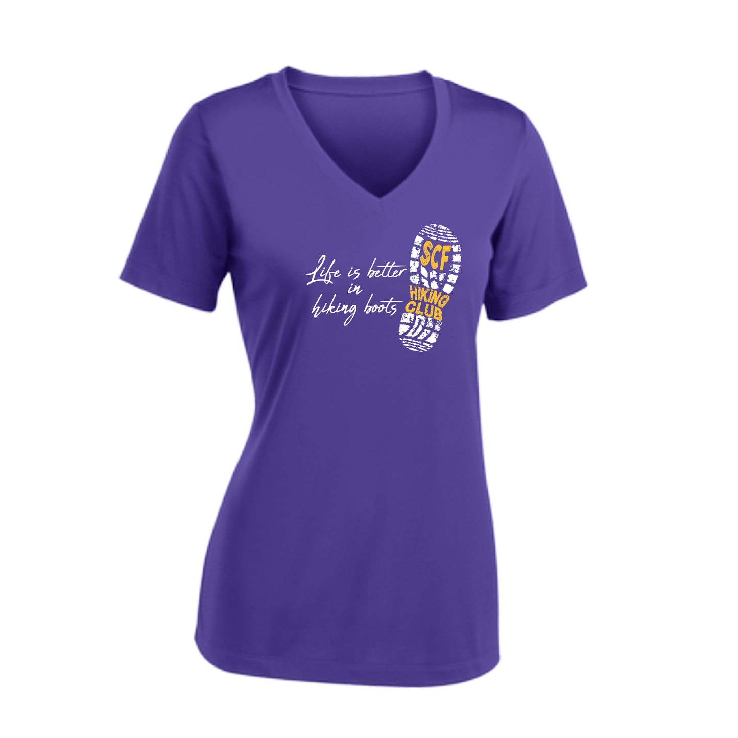 Sun City Festival Hiking Club | Women’s Short Sleeve V-Neck Shirt | 100% Polyester