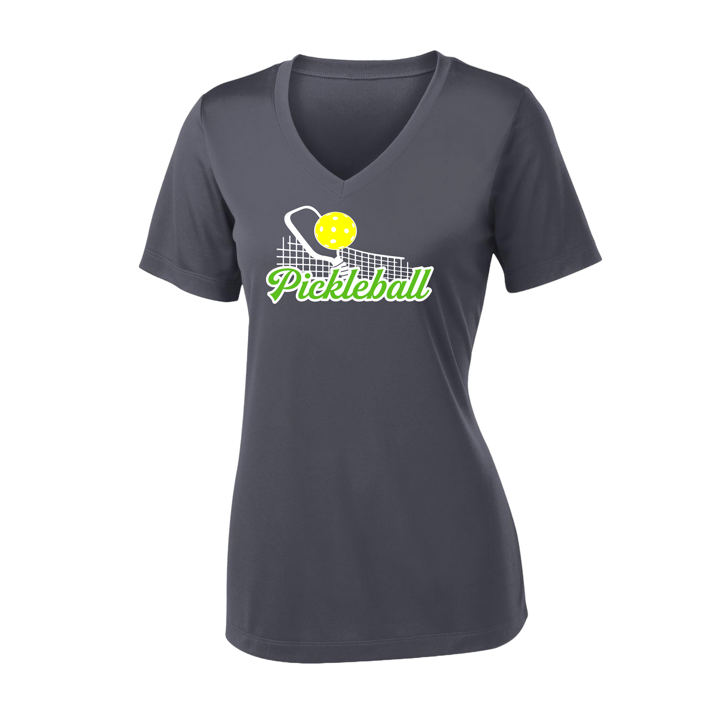 Pickleball Net | Women's Short Sleeve V-Neck Pickleball Shirts | 100% Polyester