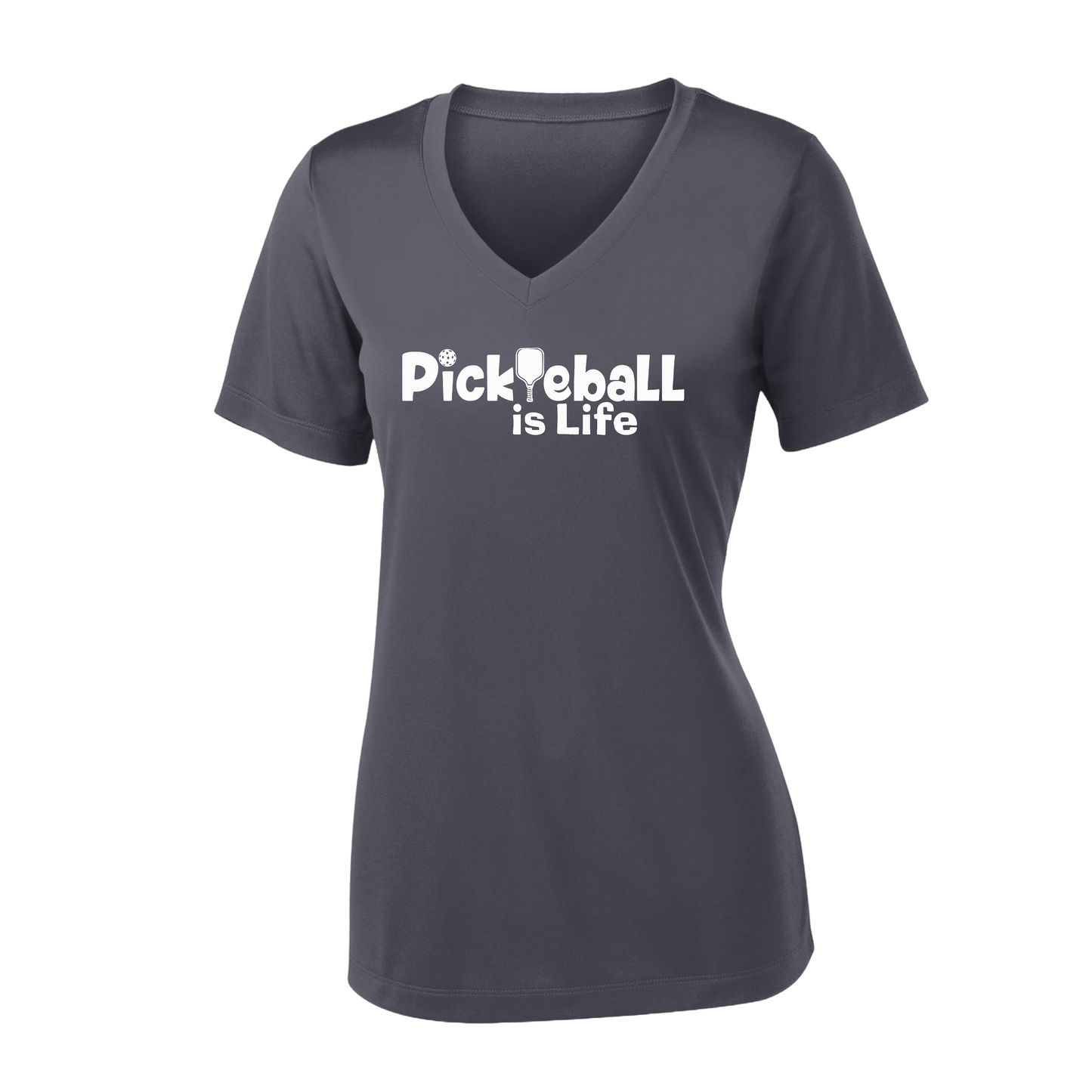 Pickleball Is Life | Women's Short Sleeve V-Neck Pickleball Shirts | 100% Polyester