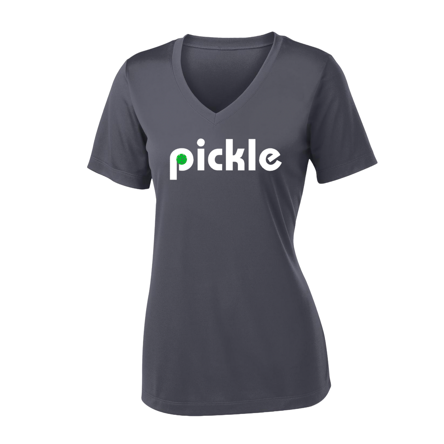 Pickle (Customizable) | Women's Short Sleeve V-Neck Pickleball Shirts | 100% Polyester