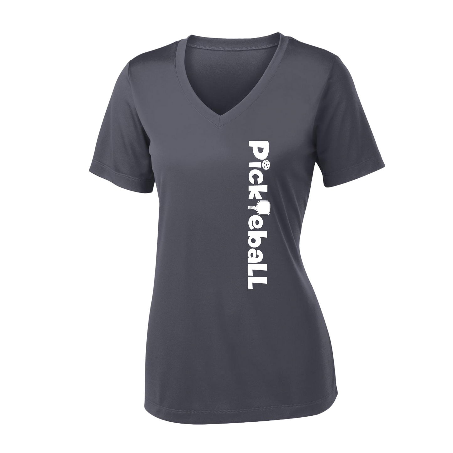 Pickleball Horizontal (Customizable) | Women's Short Sleeve V-Neck Pickleball Shirts | 100% Polyester