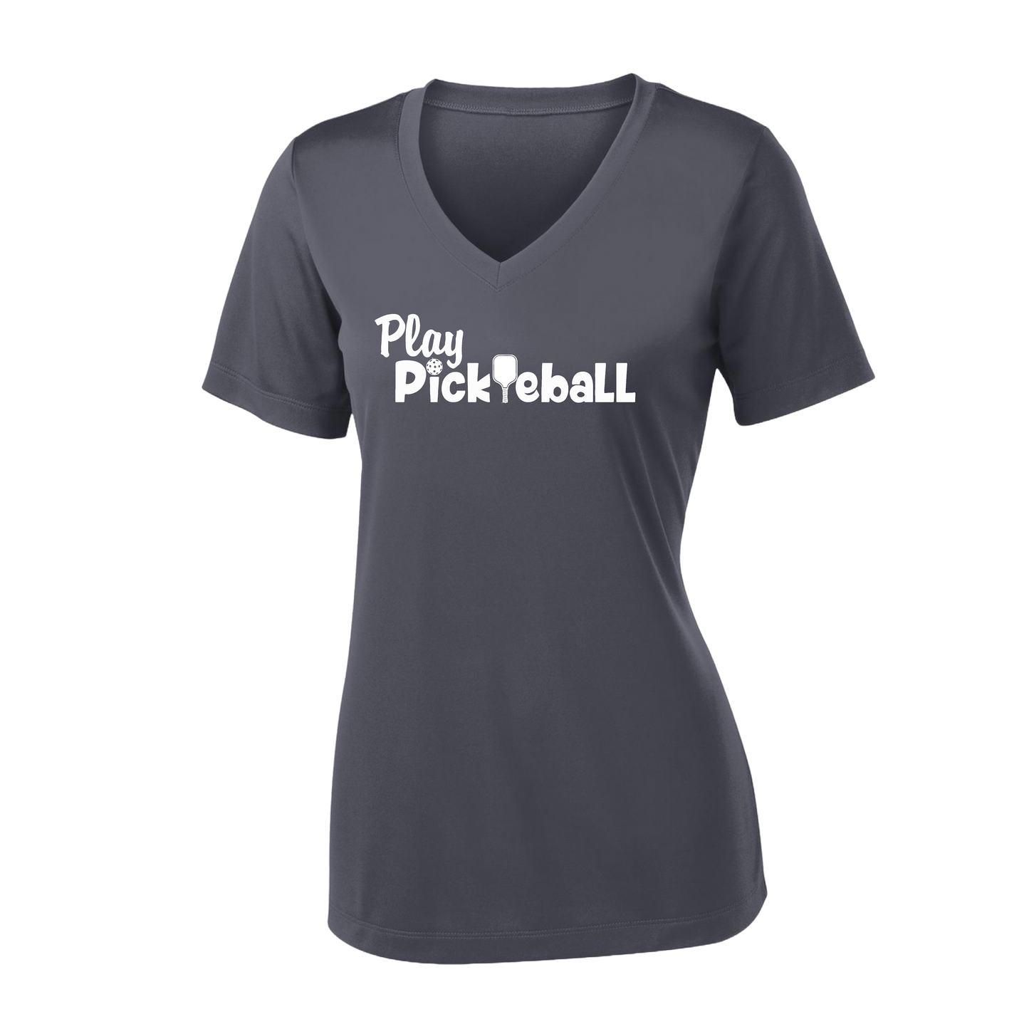 Play Pickleball | Women's Short Sleeve V-Neck Pickleball Shirts | 100% Polyester