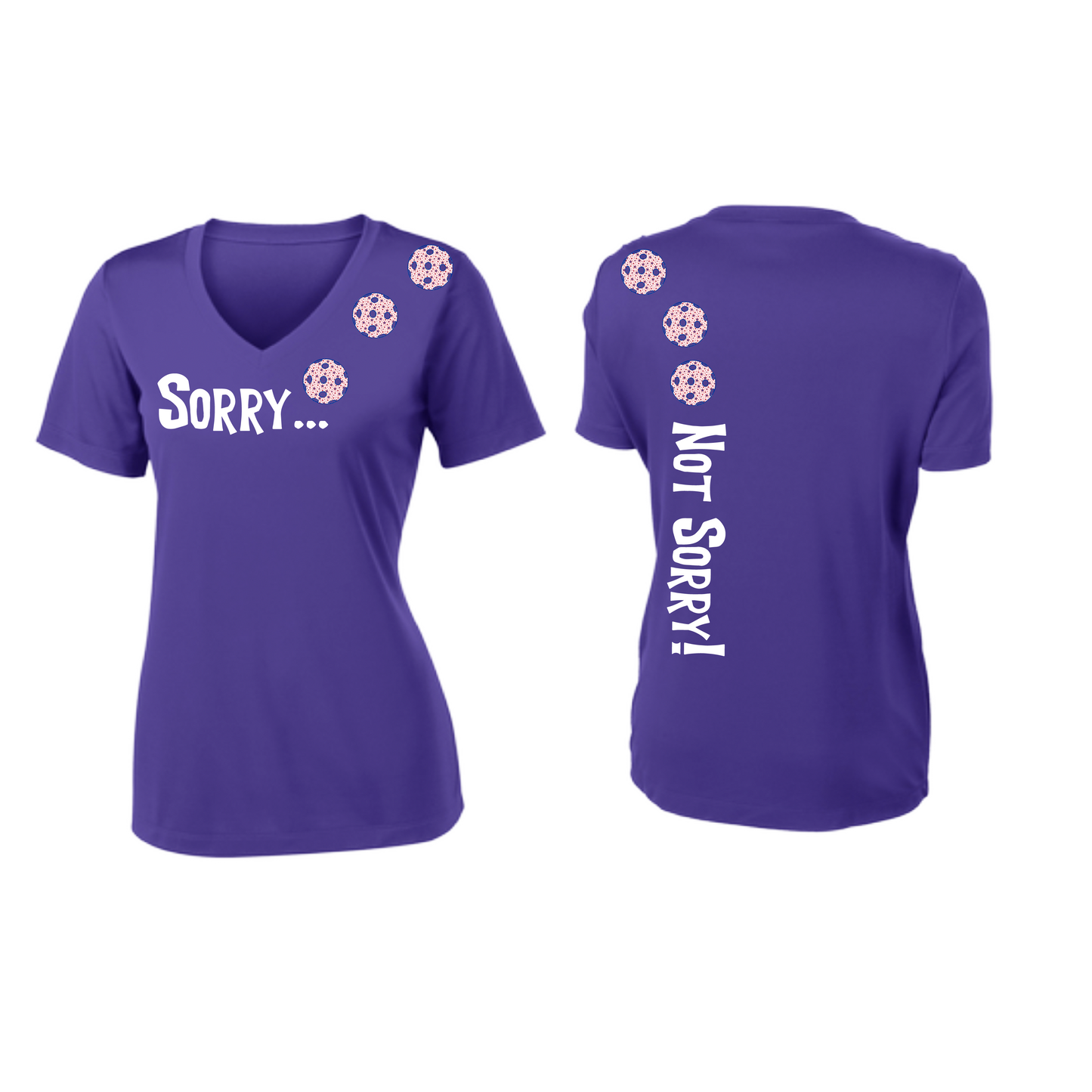 Sorry Not Sorry Customizable (Color Patriotic Stars) | Women’s Short Sleeve V-Neck Shirt | 100% Polyester