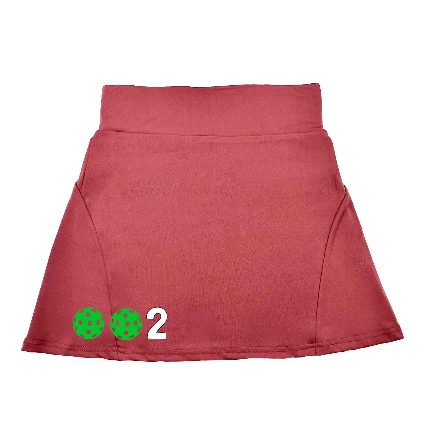 002 With Pickleballs (Colors Green, Orange, Red) | Women's Flirty Pickleball Skort