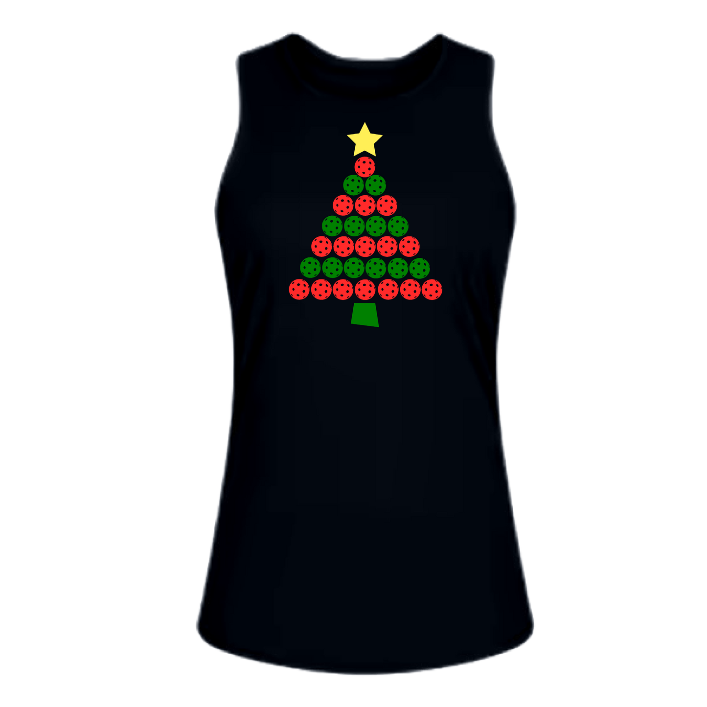 Christmas Tree | Clearance Women's Split Back or Tied Back Pickleball Tank | 80/20 Nylon Spandex Mix