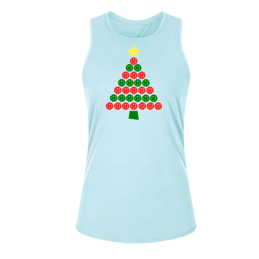 Christmas Tree | Clearance Women's Split Back or Tied Back Pickleball Tank | 80/20 Nylon Spandex Mix