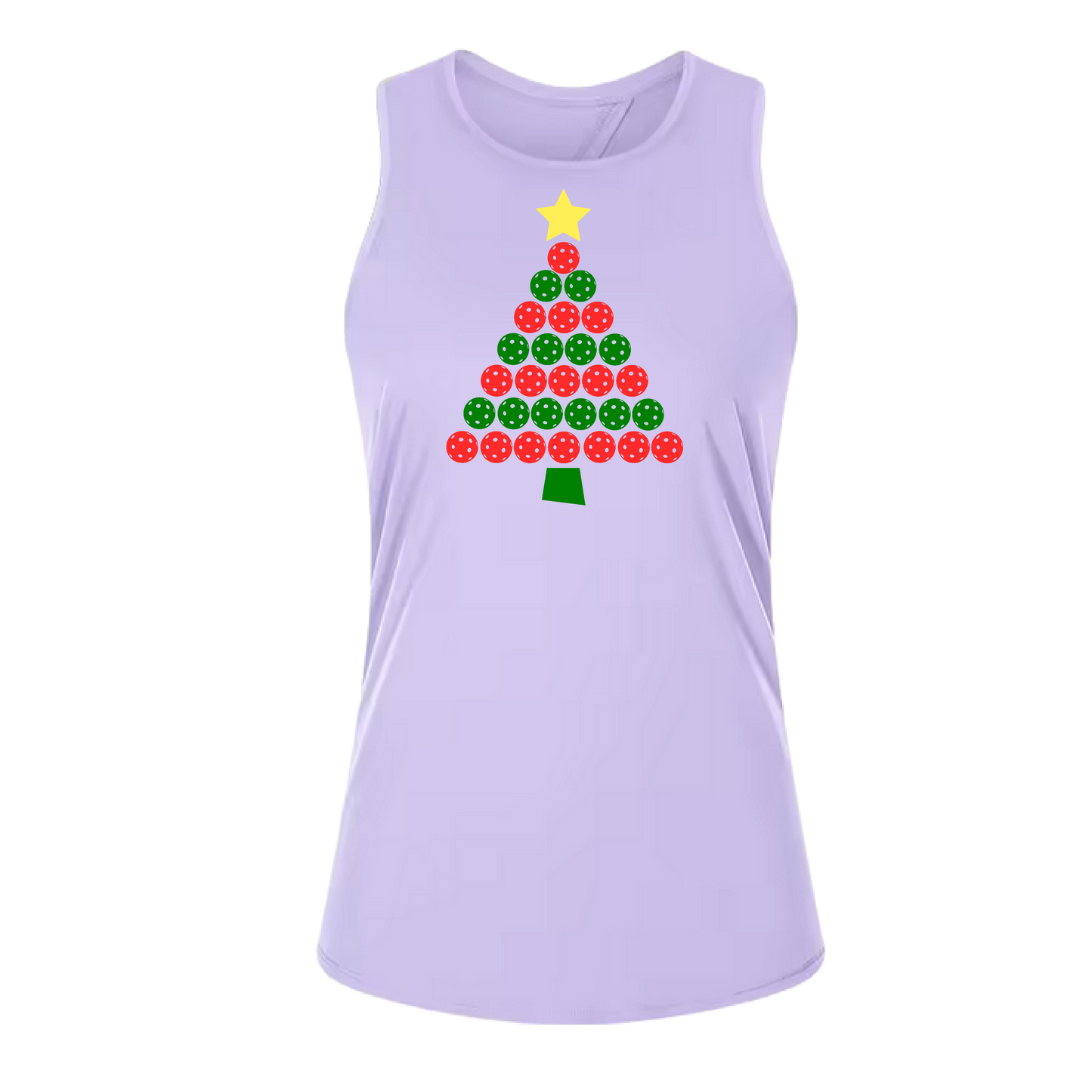 Christmas Tree | Clearance Women's Split Back or Tied Back Pickleball Tank | 80/20 Nylon Spandex Mix