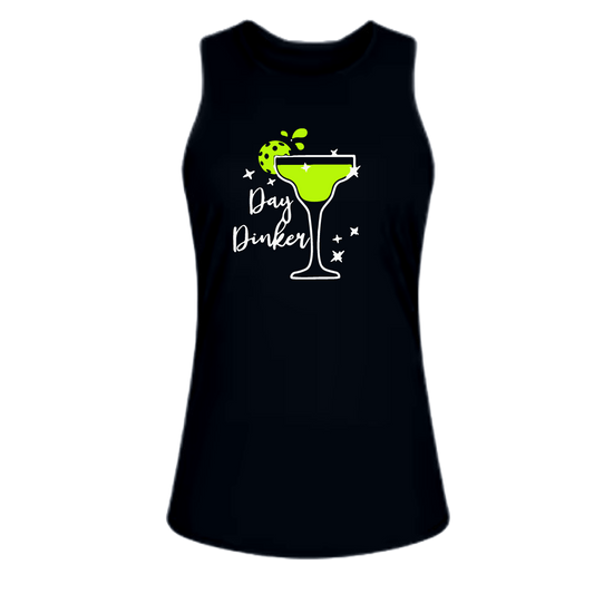 Day Dinker Pickleball Lime | Women's Split Back or Tied Back Pickleball Tank | 80/20 Nylon Spandex Mix