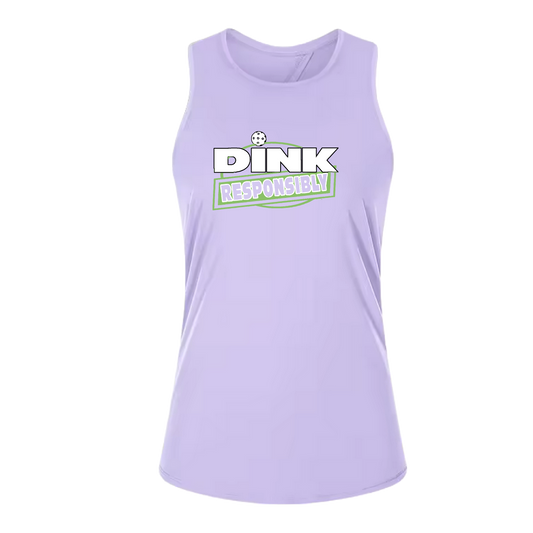 Dink Responsibly | Women's Split Back or Tied Back Pickleball Tank | 80/20 Nylon Spandex Mix