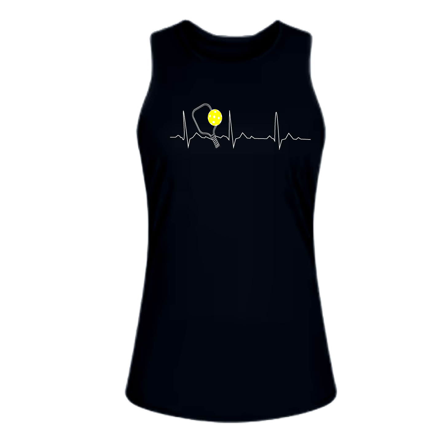 Pickleball Heartbeat EKG | Women's Split Back or Tied Back Pickleball Tank | 80/20 Nylon Spandex Mix