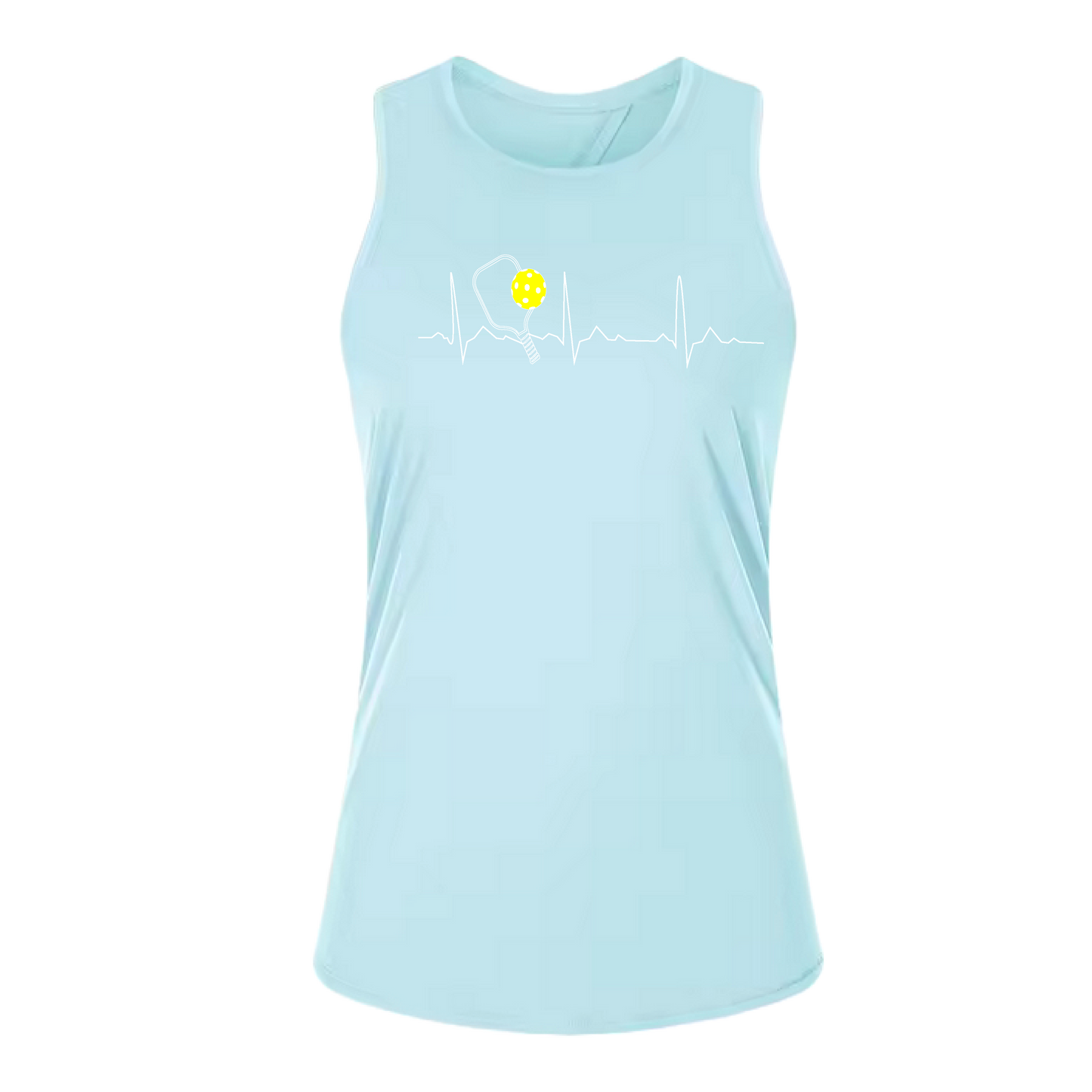 Pickleball Heartbeat EKG | Women's Split Back or Tied Back Pickleball Tank | 80/20 Nylon Spandex Mix