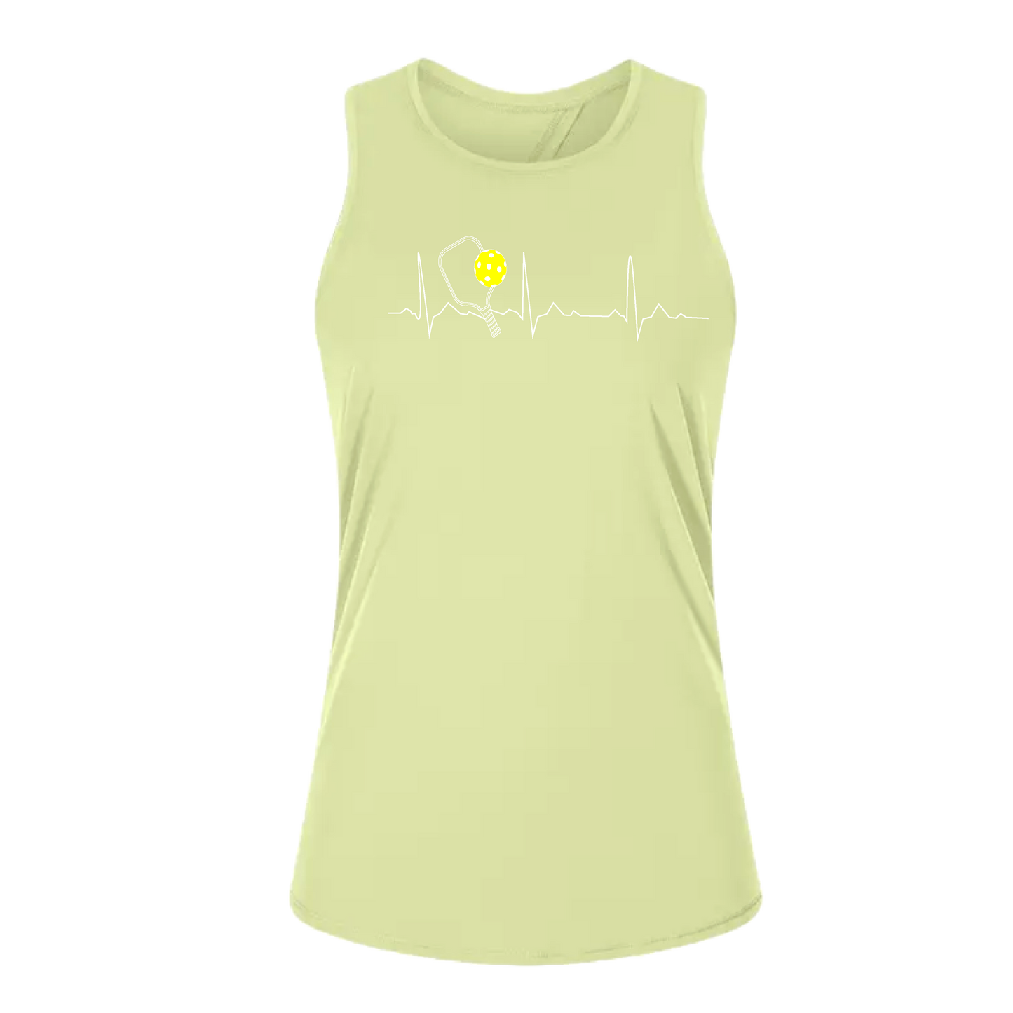 Pickleball Heartbeat EKG | Women's Split Back or Tied Back Pickleball Tank | 80/20 Nylon Spandex Mix