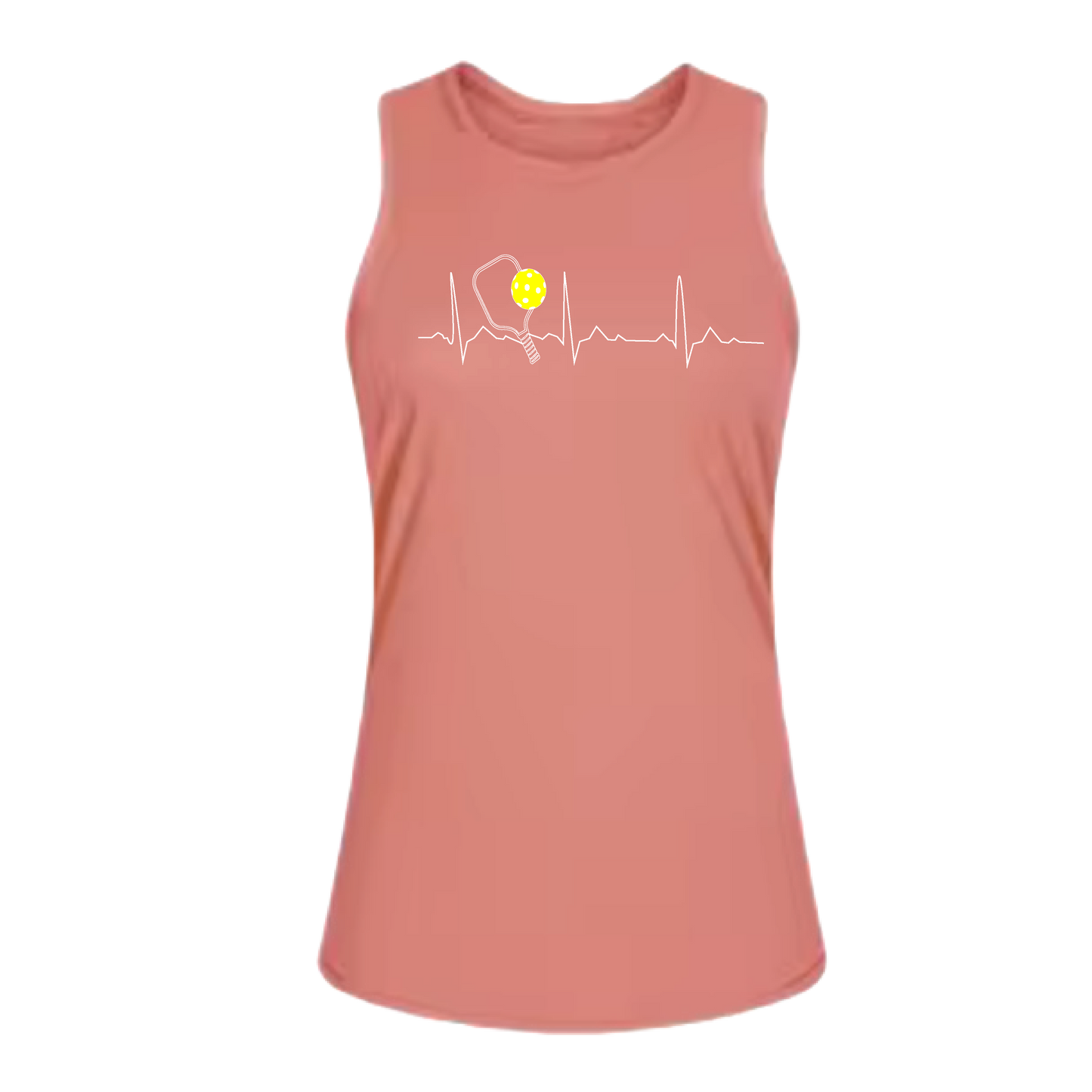 Pickleball Heartbeat EKG | Women's Split Back or Tied Back Pickleball Tank | 80/20 Nylon Spandex Mix