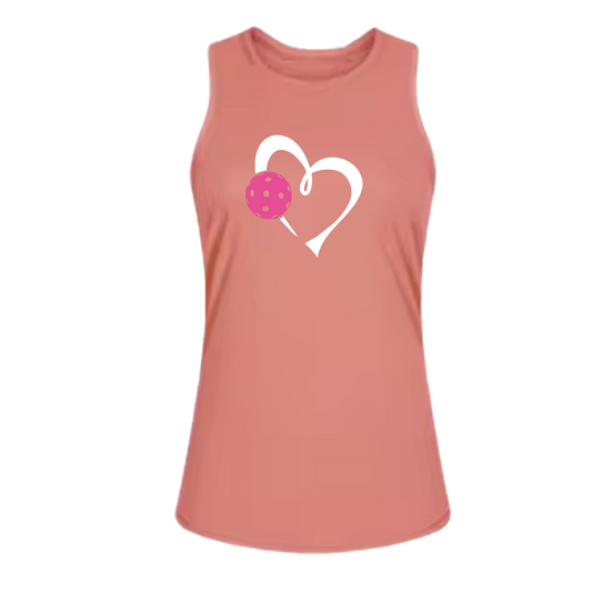 Love Pickleball (Pink)| Women's Split Back or Tied Back Pickleball Tank | 80/20 Nylon Spandex Mix