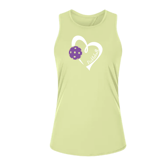 Pickleball Love (Purple) | Women's Split Back or Tied Back Pickleball Tank | 80/20 Nylon Spandex Mix