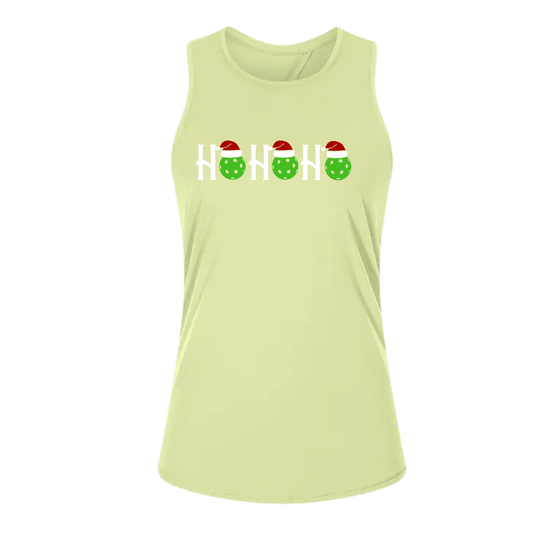 Ho Ho Ho | Women's Split Back or Tied Back Pickleball Tank | 80/20 Nylon Spandex Mix