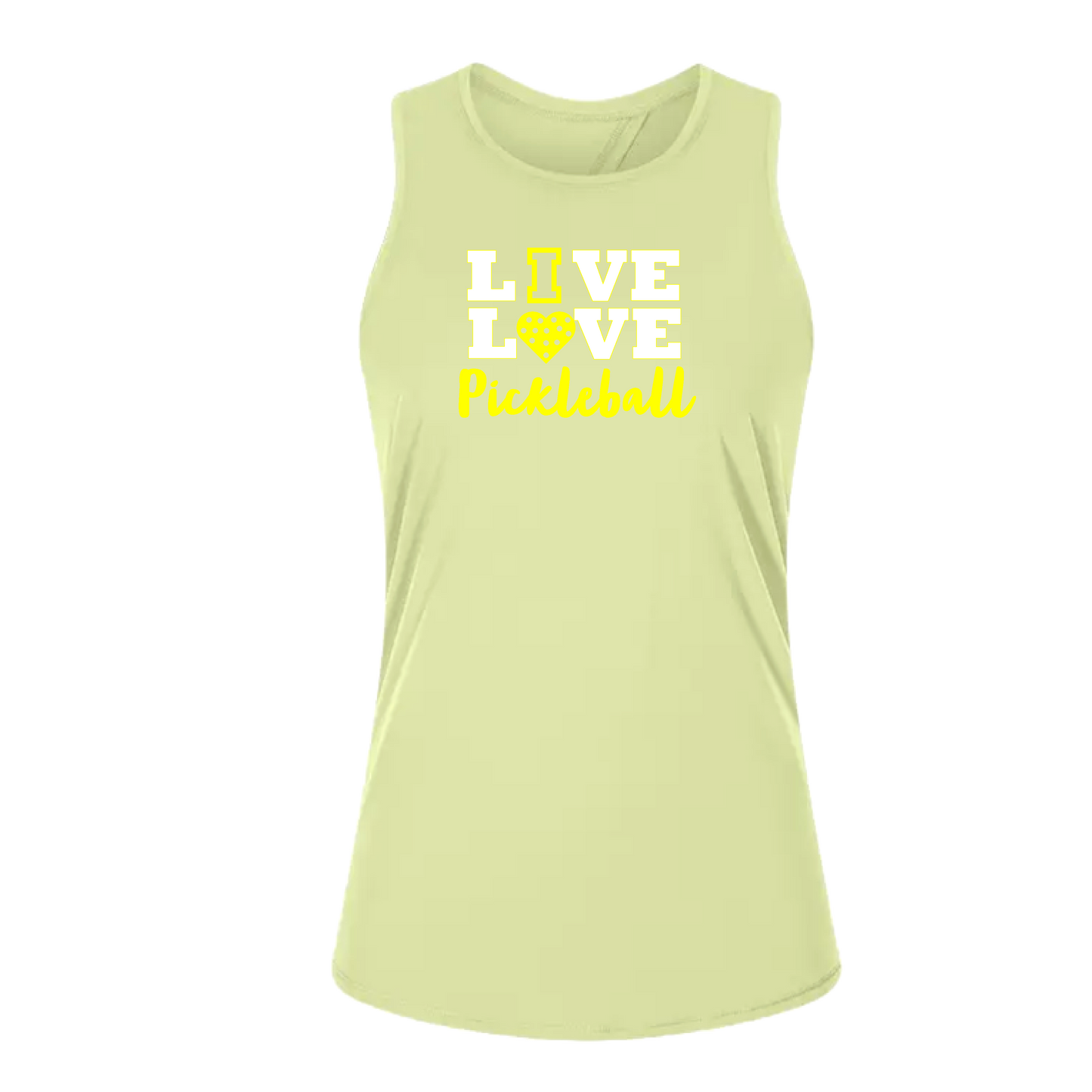 Live Love Pickleball | Women's Split Back or Tied Back Pickleball Tank | 80/20 Nylon Spandex Mix