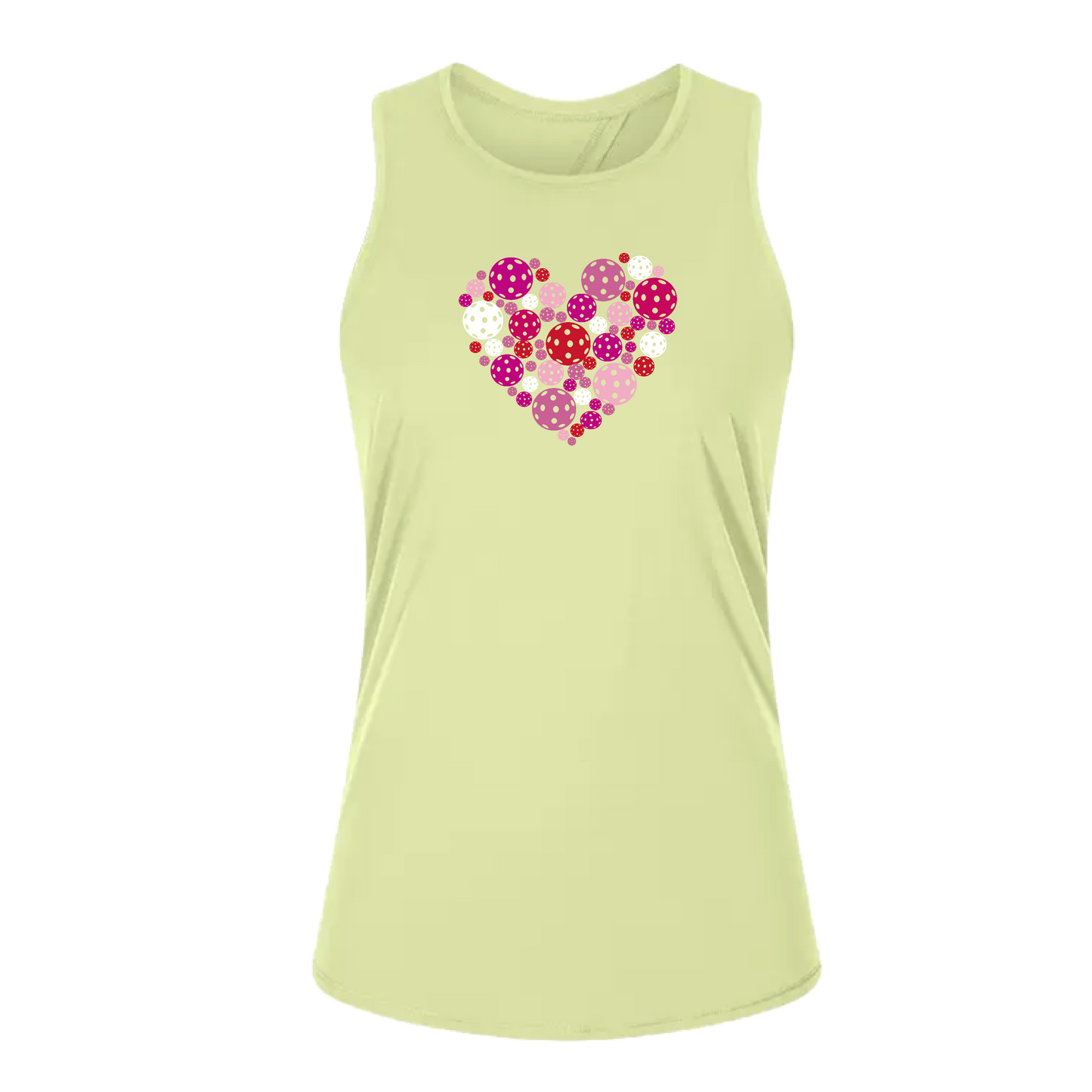 Pickleball Heart | Women's Split Back or Tied Back Pickleball Tank | 80/20 Nylon Spandex Mix