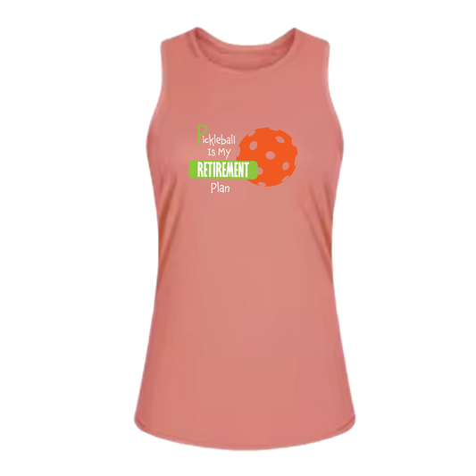 Pickleball is my Retirement Plan | Women's Split Back or Tied Back Pickleball Tank | 80/20 Nylon Spandex Mix