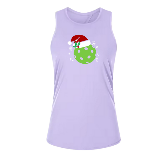 Santa Hat | Women's Split Back or Tied Back Pickleball Tank | 80/20 Nylon Spandex Mix