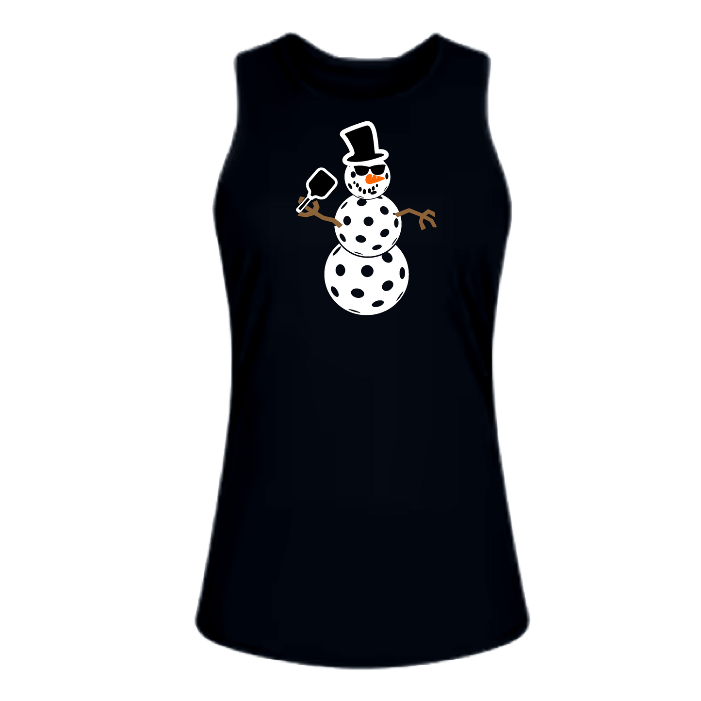 Snowman | Women's Split Back or Tied Back Pickleball Tank | 80/20 Nylon Spandex Mix