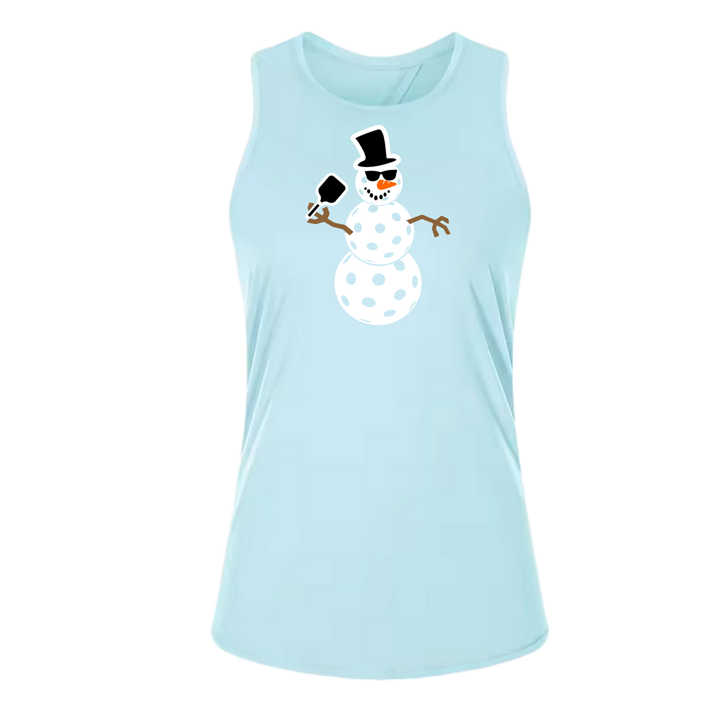 Snowman | Women's Split Back or Tied Back Pickleball Tank | 80/20 Nylon Spandex Mix