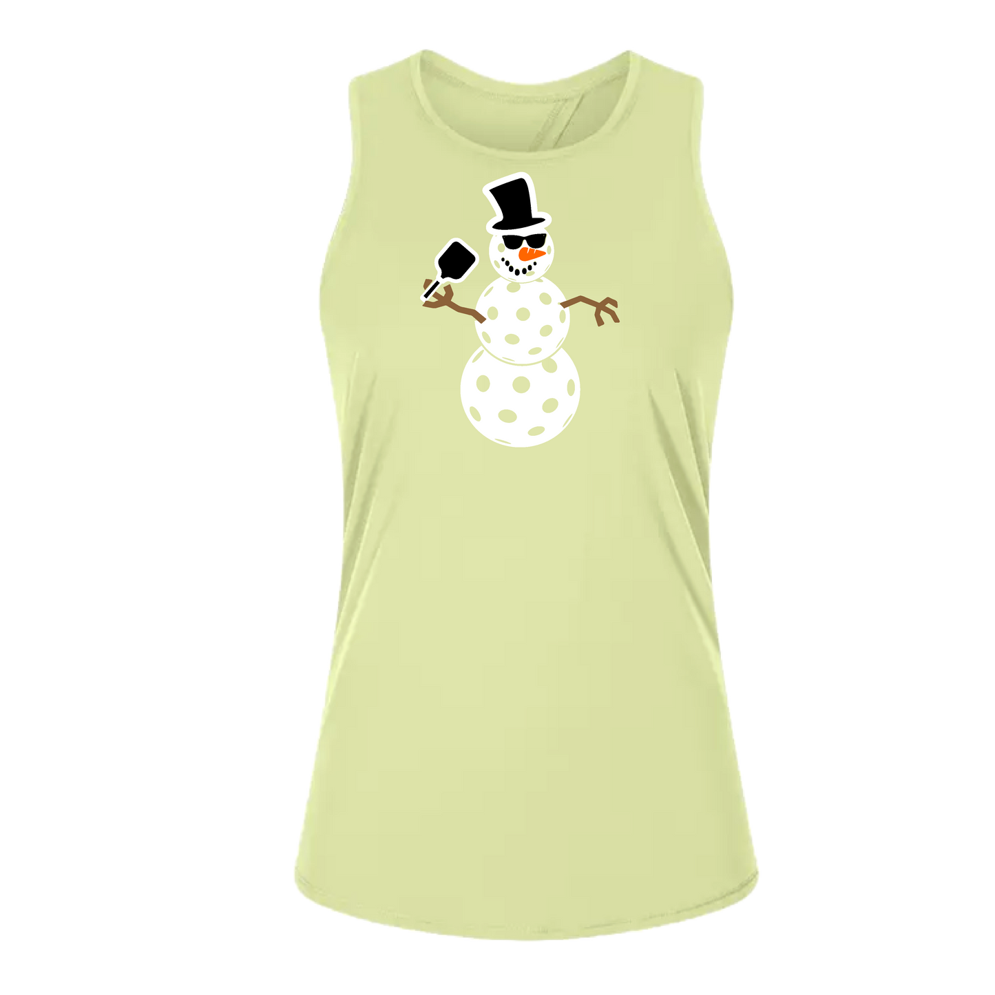 Snowman | Women's Split Back or Tied Back Pickleball Tank | 80/20 Nylon Spandex Mix