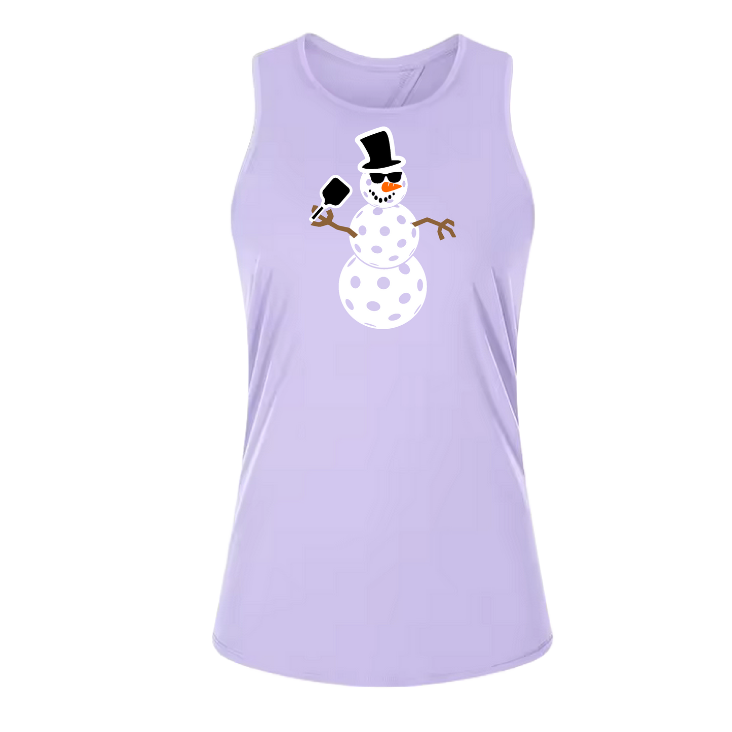 Snowman | Women's Split Back or Tied Back Pickleball Tank | 80/20 Nylon Spandex Mix