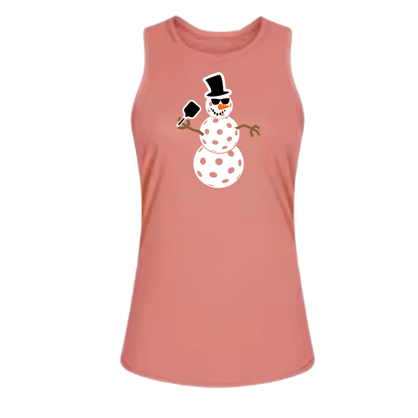 Snowman | Women's Split Back or Tied Back Pickleball Tank | 80/20 Nylon Spandex Mix