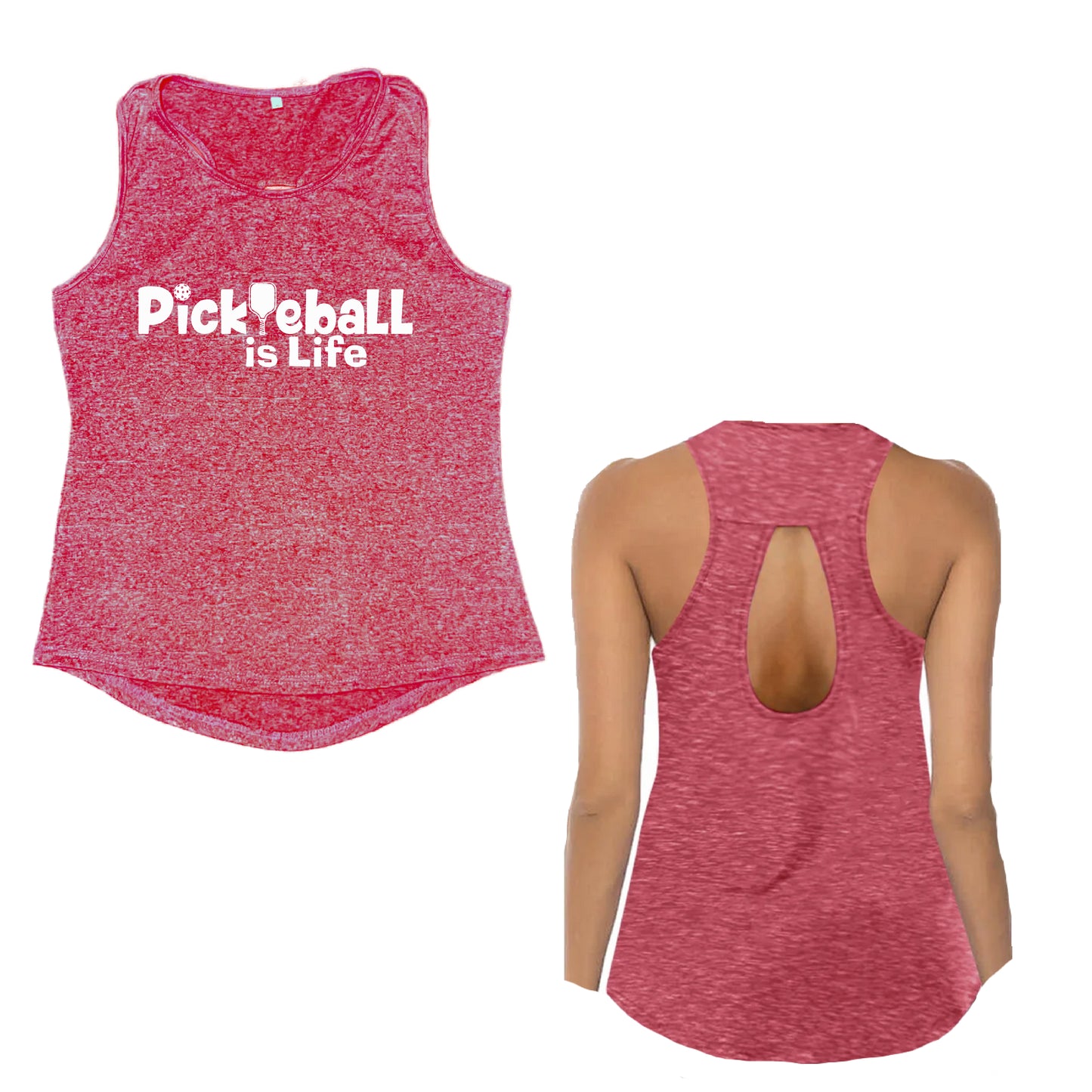 Pickleball Is Life | Women's Open Teardrop Back Pickleball Tank | 100% Polyester