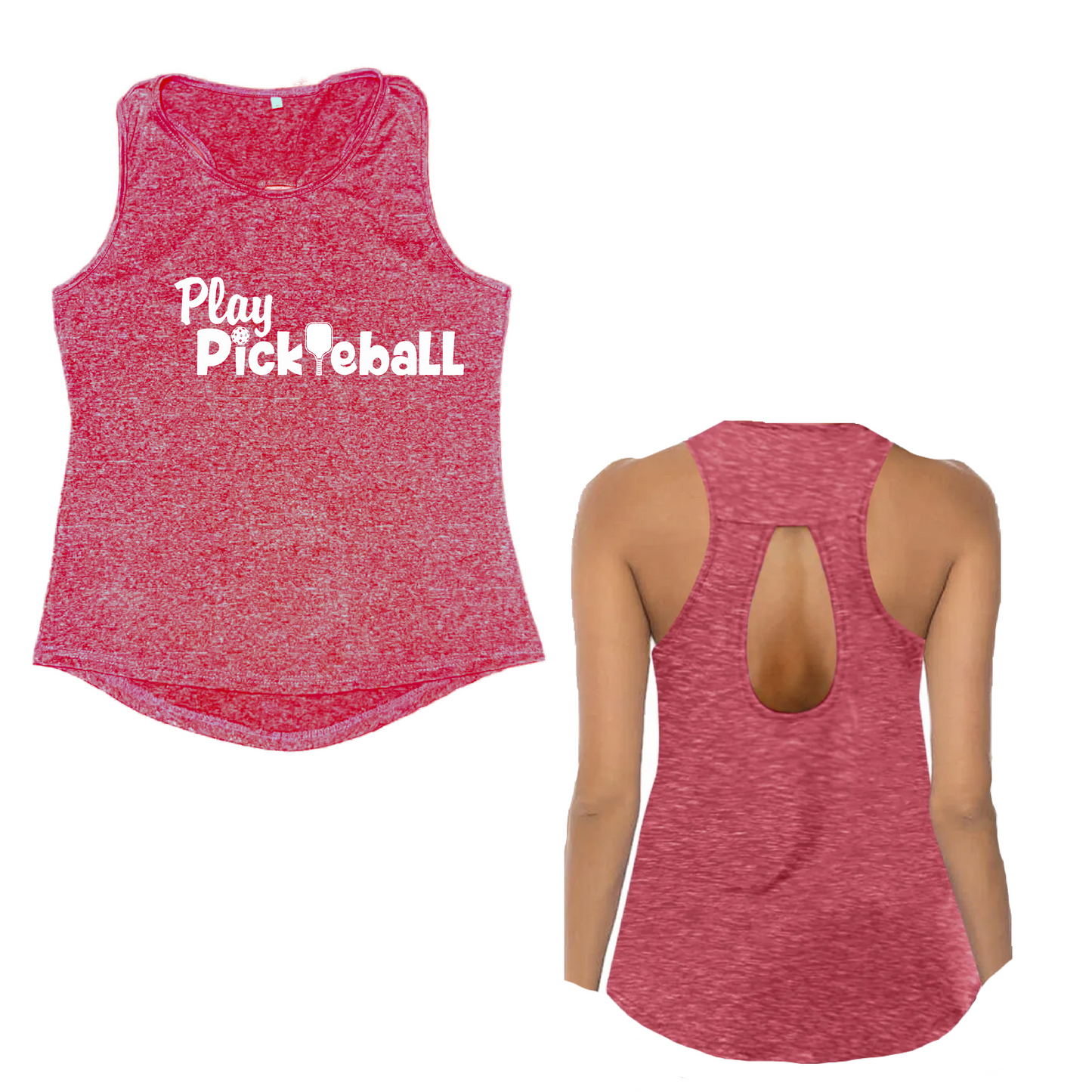 Play Pickleball | Clearance Women's Tear Drop Pickleball Tank | Dink Dink Smash