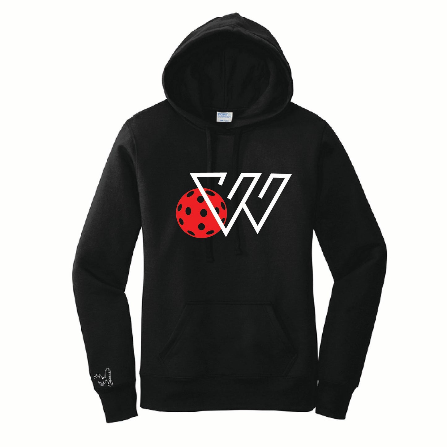 Weber High School Pickleball Club | Women's Fitted Black Hoodie Athletic Sweatshirts | 50% Cotton/50% Polyester