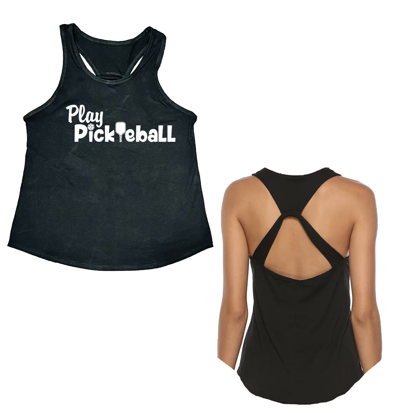 Play Pickleball | Women's Open X-Back Pickleball Tank | Quick Dry Athletic Shirt