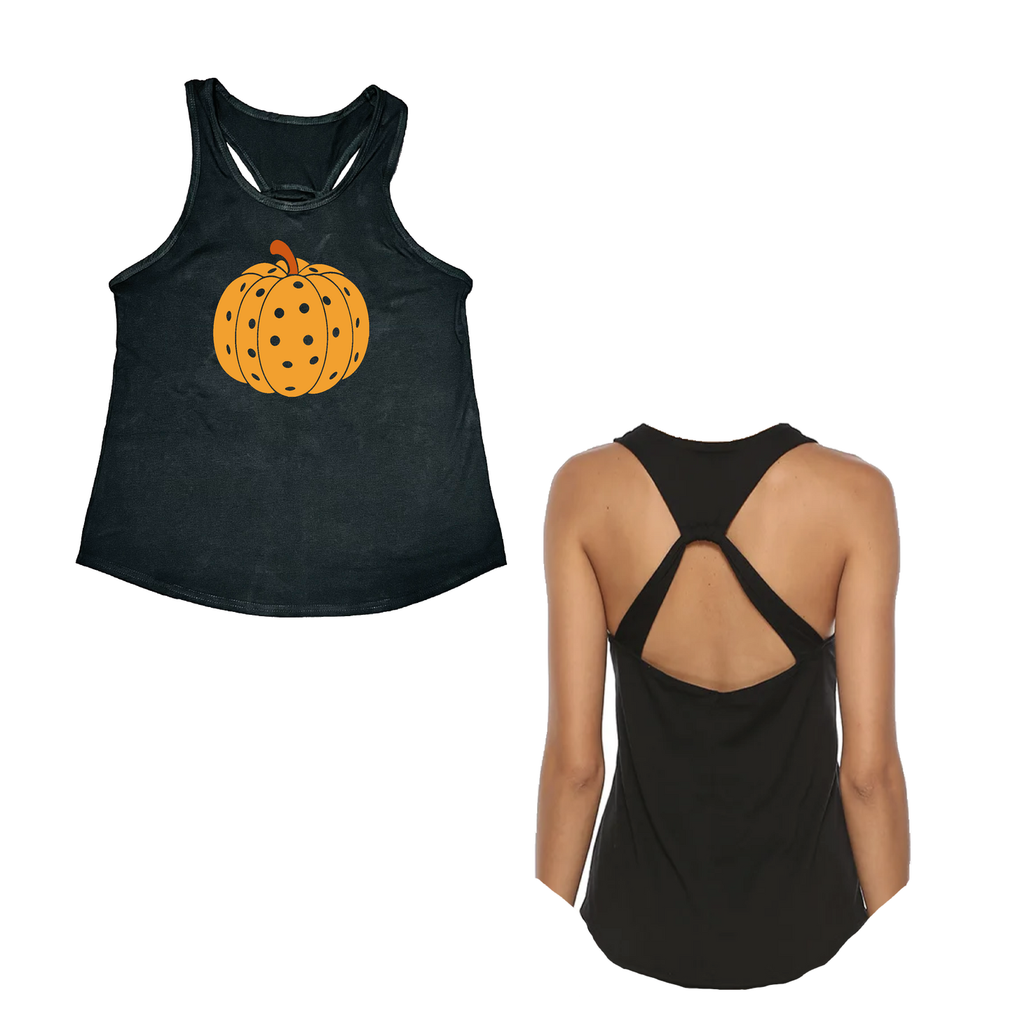 Pumpkin Pickleball | Women's Open X-Back Pickleball Tank | Quick Dry Athletic Shirt