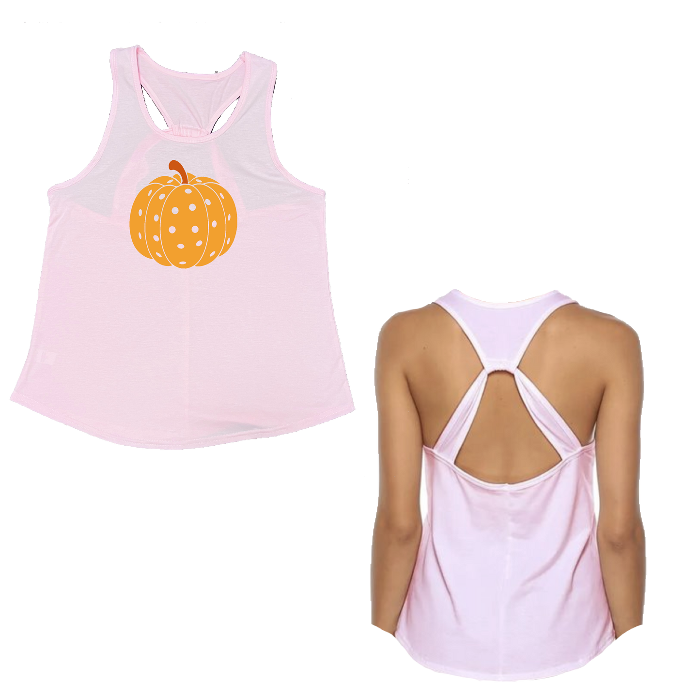 Pumpkin Pickleball | Women's Open X-Back Pickleball Tank | Quick Dry Athletic Shirt