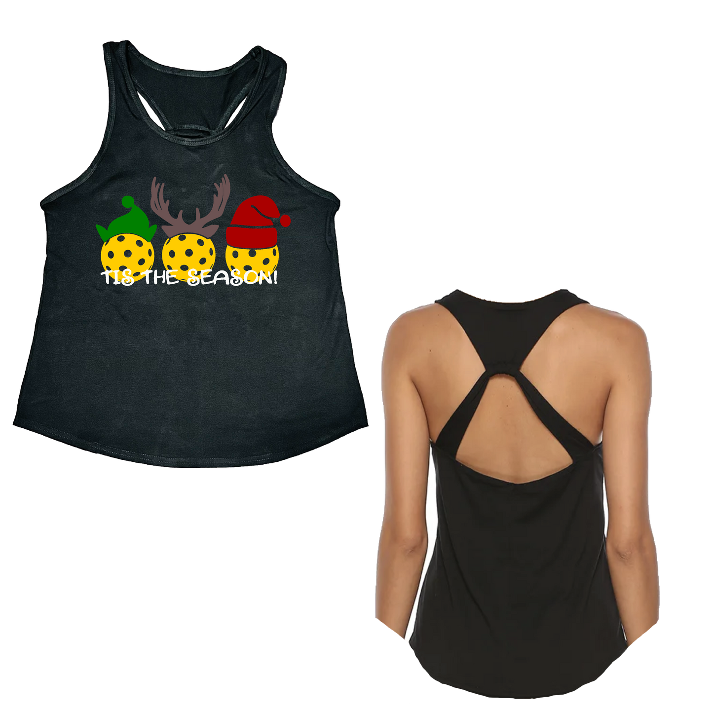 Tis the Season | Women's Open X-Back Pickleball Tank | Quick Dry Athletic Shirt