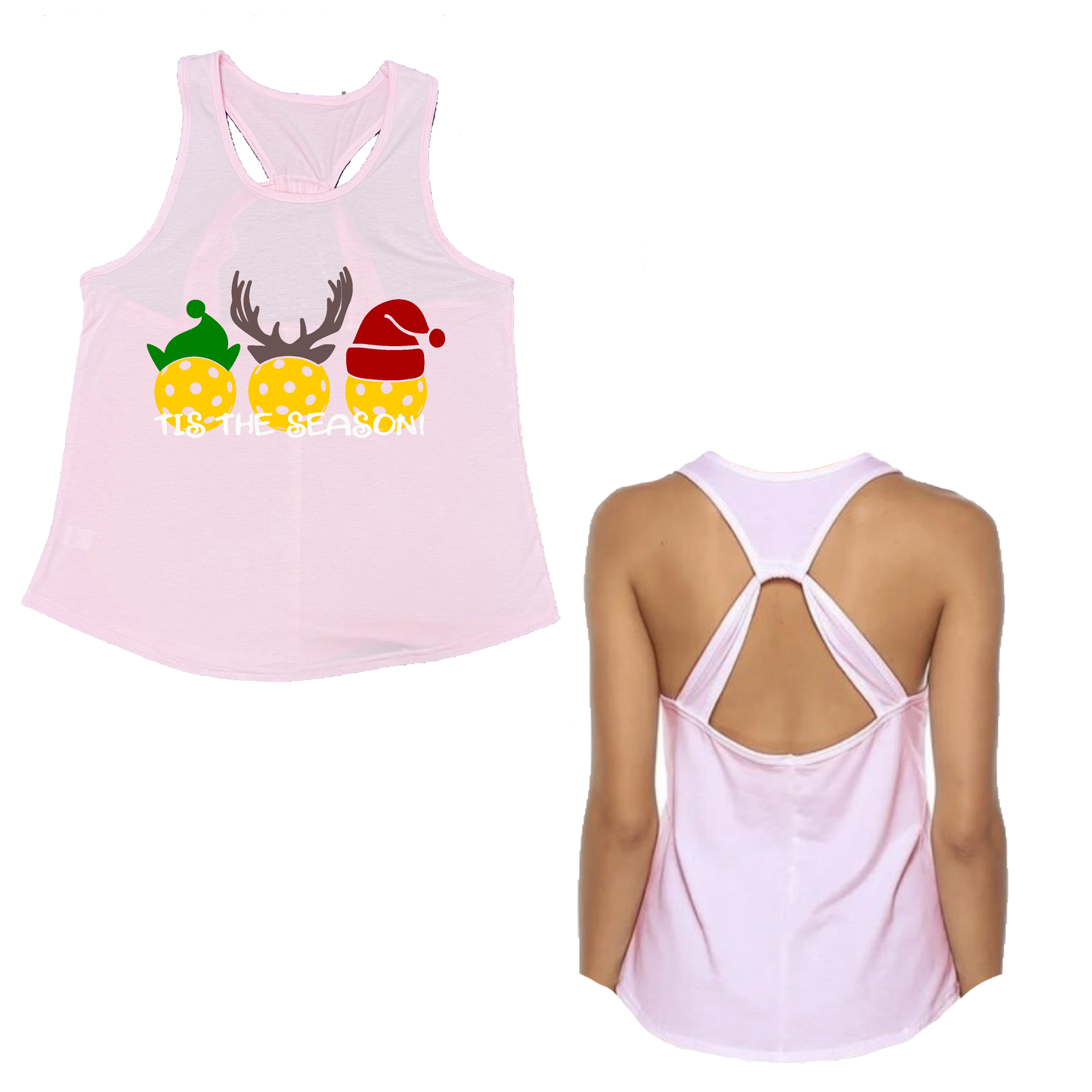 Tis the Season | Women's Open X-Back Pickleball Tank | Quick Dry Athletic Shirt