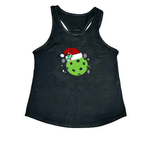 Santa Hat | Women's Open X-Back Pickleball Tank | Quick Dry Athletic Shirt